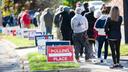 Pennsylvania voters wait in line.